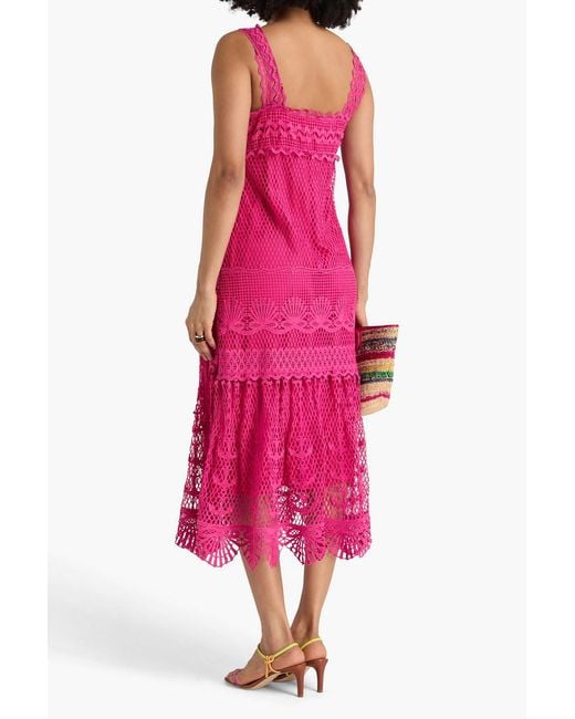 short dress with lace overlay Perry Guava Lace Overlay Short Dress main image 0