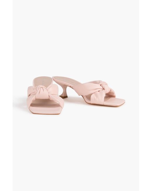 Stuart Weitzman Pink Playa Knotted Leather Mules
