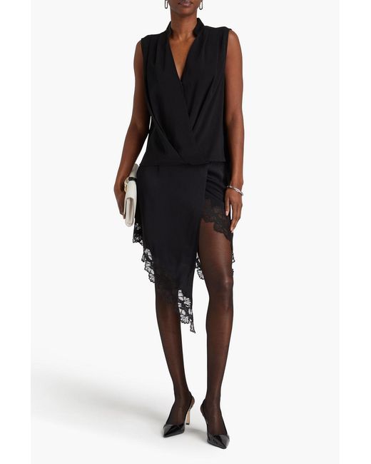 Rag & Bone Black Meredith Wrap-effect Cady Top
