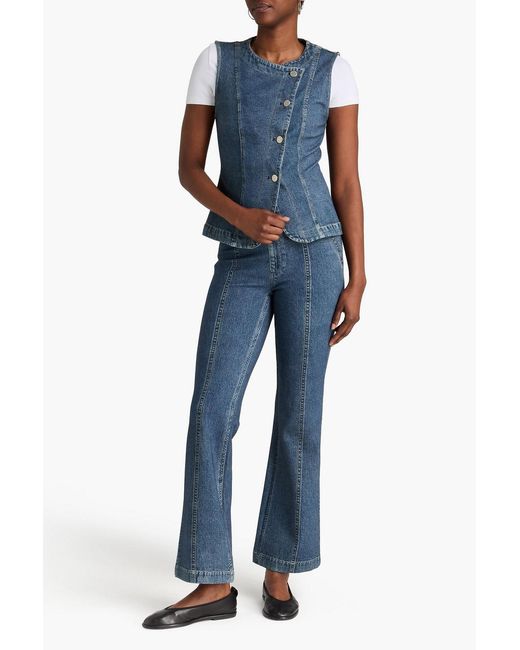 Rag & Bone Blue Miramar Olivia Denim-effect Print Ponte Vest