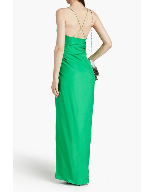 GAUGE81 Green Shiroi drapiertes maxikleid aus seiden-twill mit wickeleffekt