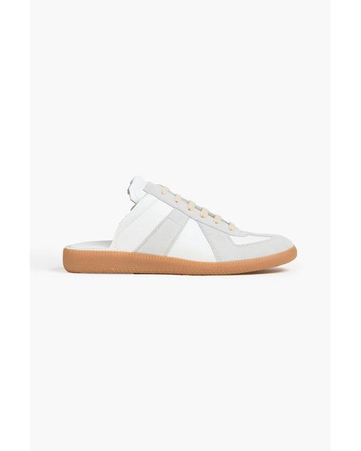 Maison Margiela White Replica Suede And Leather Slip-On Sneakers