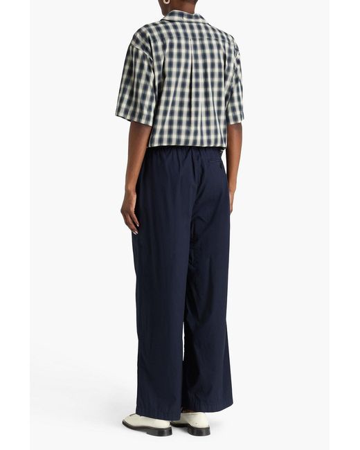 YMC Blue Cotton Wide-leg Pants