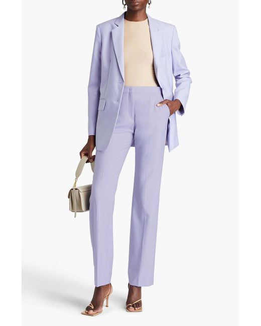Another Tomorrow Purple Wool Straight-leg Pants
