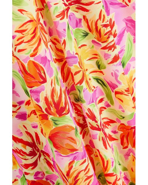 Dries Van Noten Orange Floral-print Jersey Dress