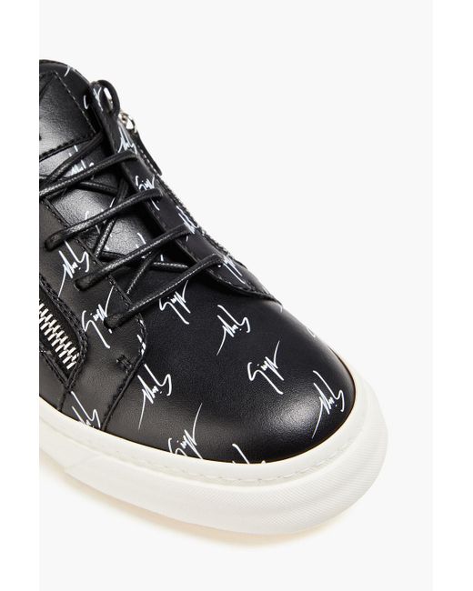 Giuseppe Zanotti Black Frankie Logo-print Faux-leather Sneakers for men