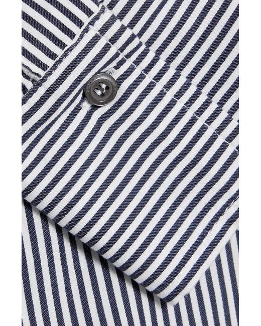 Jonathan Simkhai Gray Renata Cropped Striped Cotton-poplin Shirt
