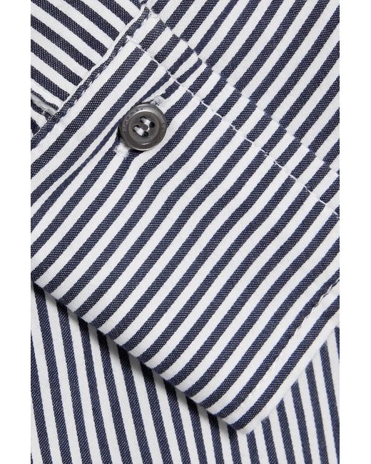 Jonathan Simkhai Gray Renata Cropped Striped Cotton-poplin Shirt