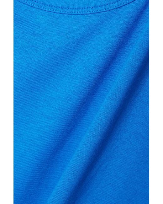 MM6 by Maison Martin Margiela Blue Cutout Cotton-jersey Midi Dress