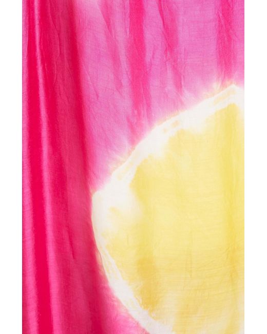 Sundress Pink Grace maxikleid aus satin mit batikmuster
