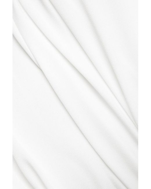 Norma Kamali White Diana One-shoulder Ruched Stretch-jersey Mini Dress