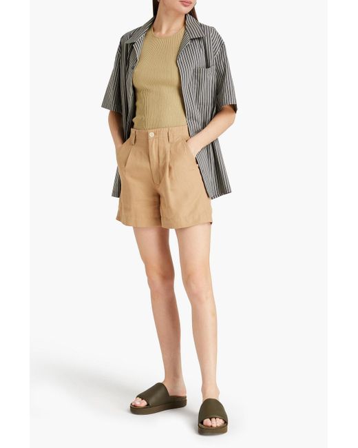 Alex Mill Natural Linen, Tm And Cotton-blend Twill Shorts