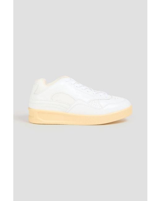 Jil Sander White Mesh And Leather Sneakers for men