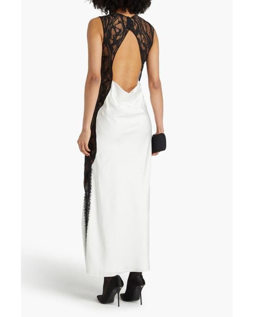 Jonathan Simkhai White Vea Corded Lace And Satin-crepe Gown