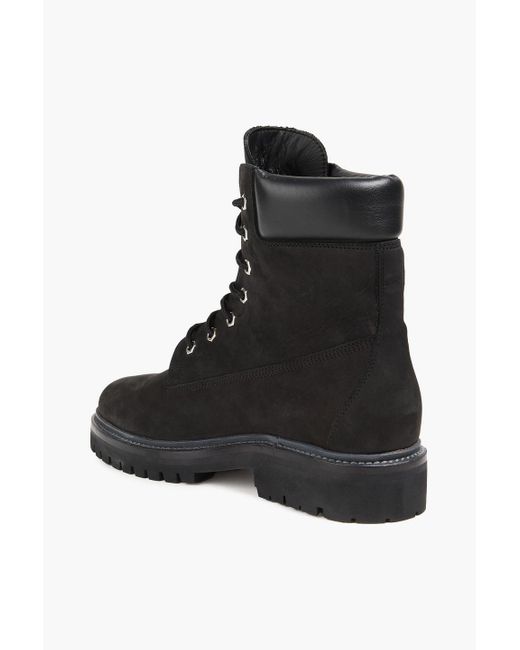 LEGRES Black Nubuck Combat Boots