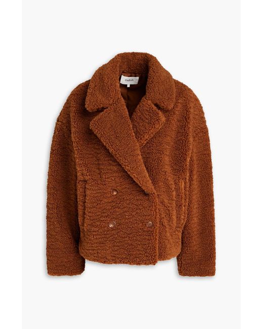 Ba&sh Brown Sandy Double-breasted Faux Shearling Jacket