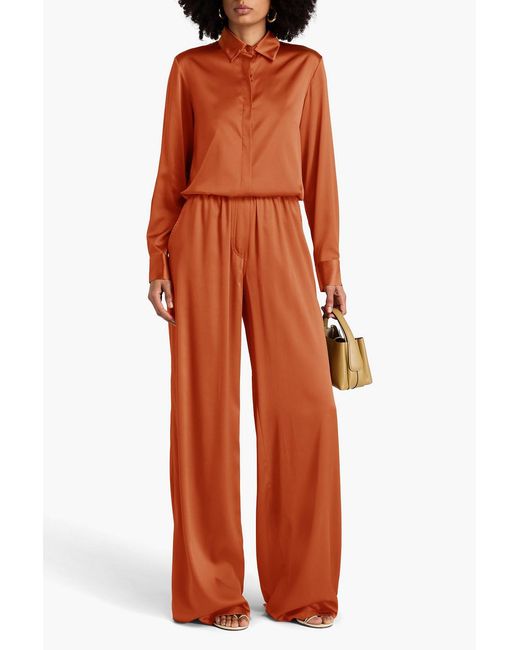 Alex Perry Orange Palmer Silk-blend Satin Shirt