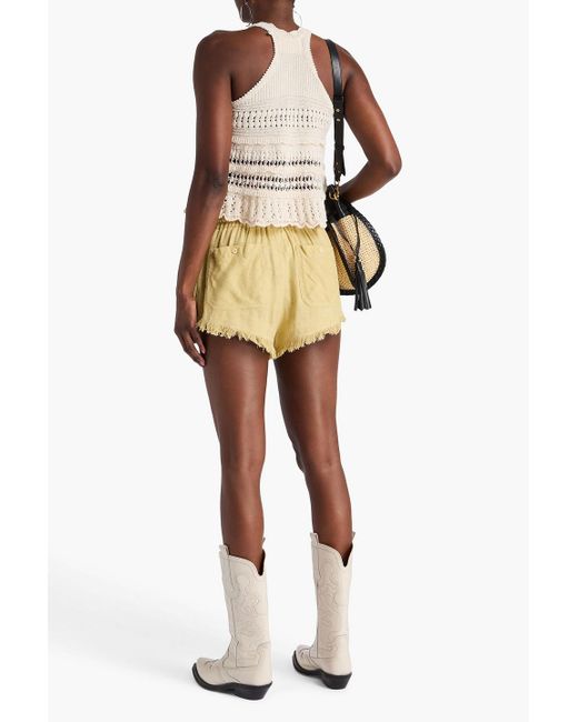 Isabel Marant Natural Shorts "talapiz" aus seide mit fransen