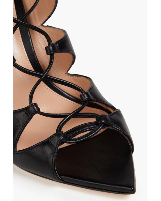 Gianvito Rossi Black Anjelica Leather Sandals