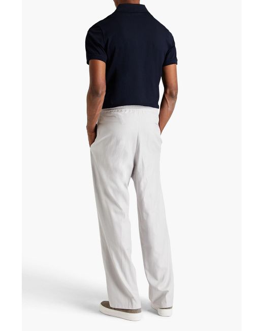 Dunhill White Lyocell And Cotton-blend Twill Pants for men