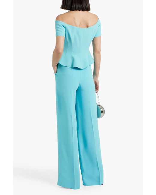Saloni Blue Hose mit weitem bein aus crêpe