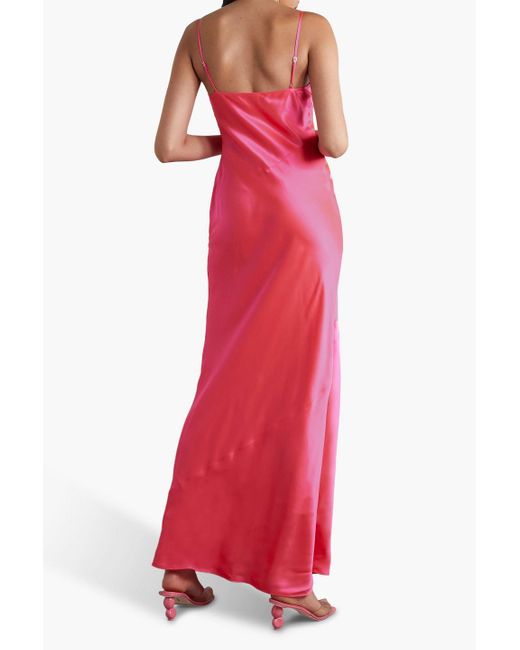 L'Agence Pink Serita Silk-satin Maxi Dress
