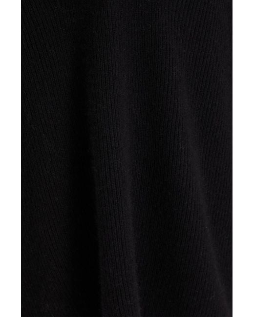Totême  Black Ribbed Wool And Cashmere-Blend Sweater