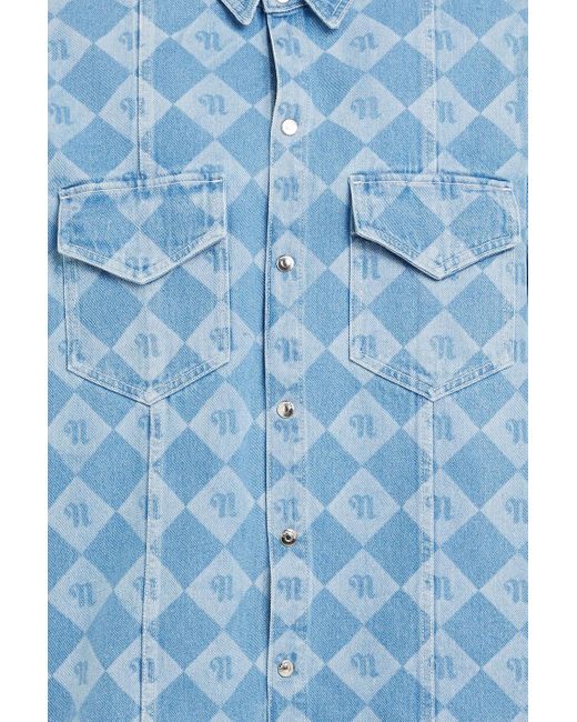 Nanushka Tristo jeanshemd mit logoprint in Blue für Herren