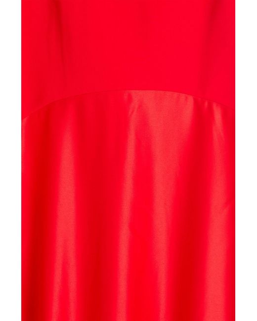 Solace London Red Sandra Strapless Crepe And Satin Maxi Dress