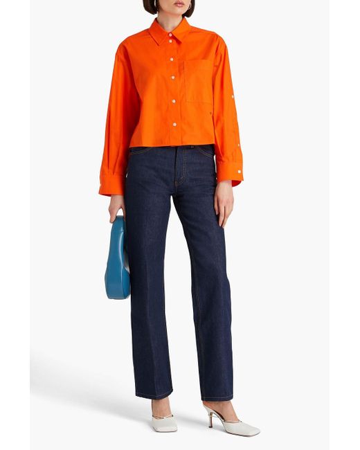 Victoria Beckham Orange Hemd aus baumwollpopeline