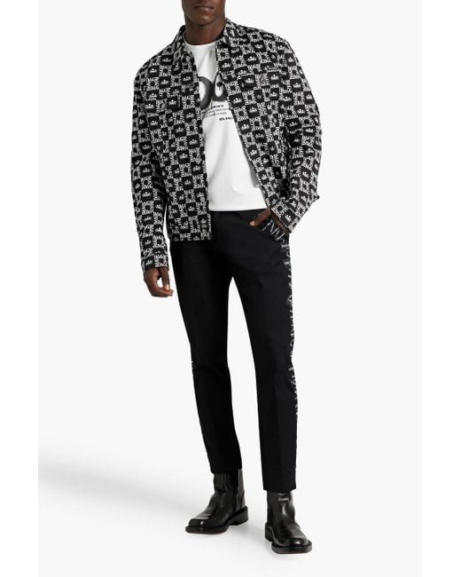 Dolce & Gabbana Black Logo-print Cotton-blend Twill Jacket for men