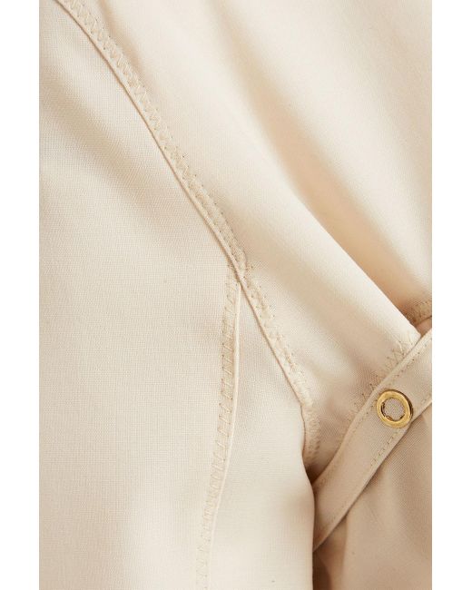 Jacquemus White Le haut palmi oberteil aus stretch-wolle mit twist-detail an der vorderseite und cut-outs