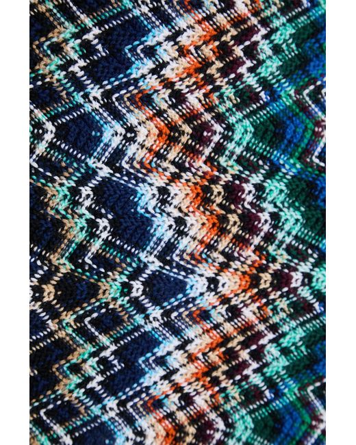 Missoni Blue Wool And Cotton-blend Mini Skirt