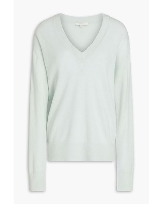 Vince Blue Cashmere And Silk-Blend Sweater