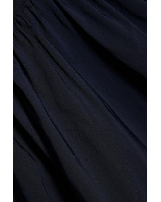 Marchesa Blue Draped Taffeta Gown