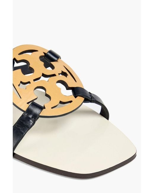 Tory Burch Blue Miller Embellished Leather Sandals