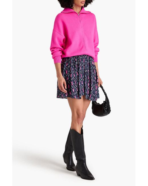 Isabel Marant Blue Minirock aus crêpe de chine mit print