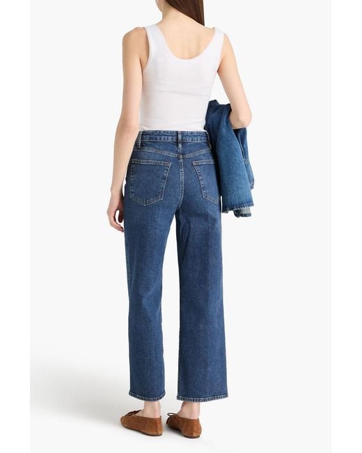 FRAME Blue The Wide High-Rise Wide-Leg Jeans