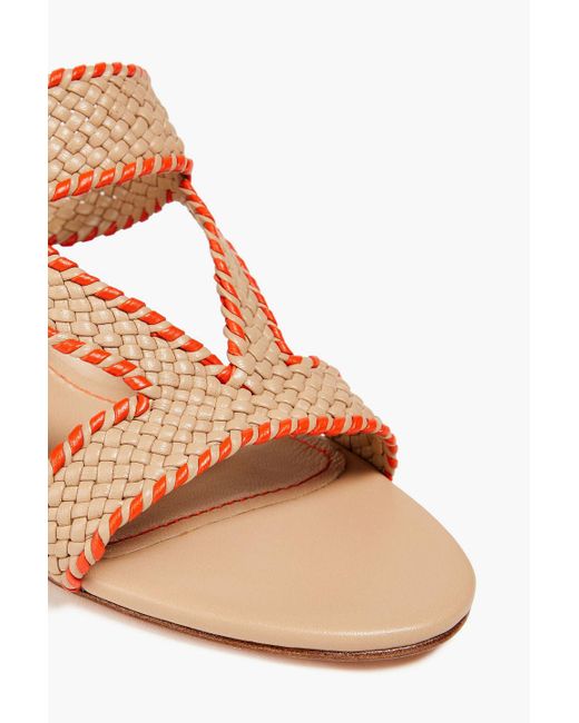 Alexandre Birman Pink Giorgia Two-tone Cutout Woven Sandals