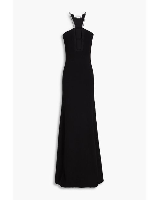 Victoria Beckham Black Robe aus stretch-strick mit cut-outs