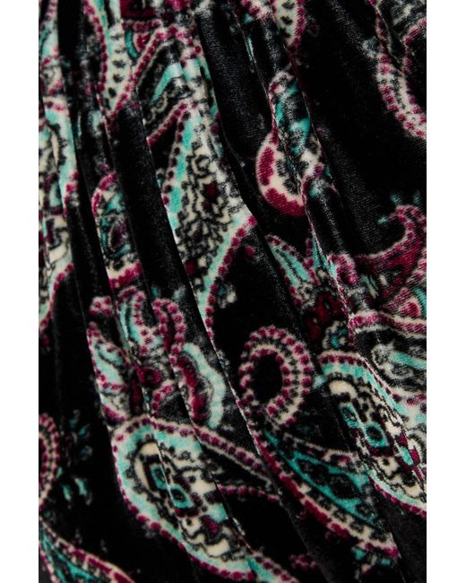 Isabel Marant Black Miameline Paisley-print Velvet Blouse