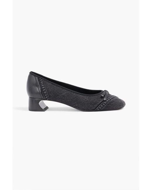 3.1 Phillip Lim Black Id Bow-Detailed Denim Pumps