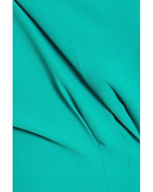 Rhea Costa Green Drapierte robe aus cady mit asymmetrischer schulterpartie