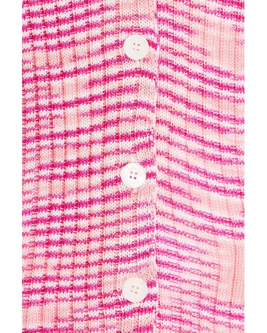 Missoni Pink Ribbed-knit Cardigan