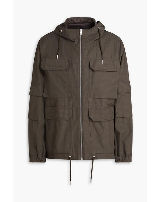 Sandro Brown Cotton Ripstop Hooded Field Jacket for men