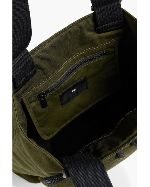 Y-3 Green Canvas Tote for men