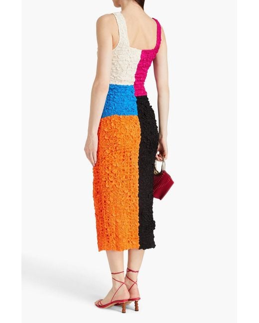 Mara Hoffman Orange Midikleid aus TM in patchwork-optik