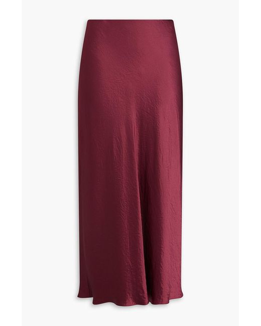 Vince Red Satin-twill Midi Skirt