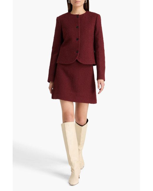 Theory Red Cotton-blend Bouclé-tweed Jacket
