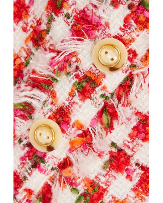 Cara Cara Red Minirock aus tweed mit gingham-karo